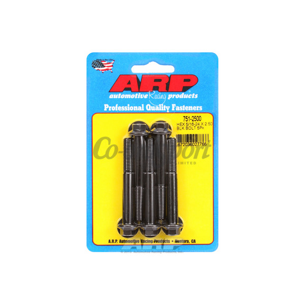 ARP 5/16-24 x 2.500 hex black oxide bolts image