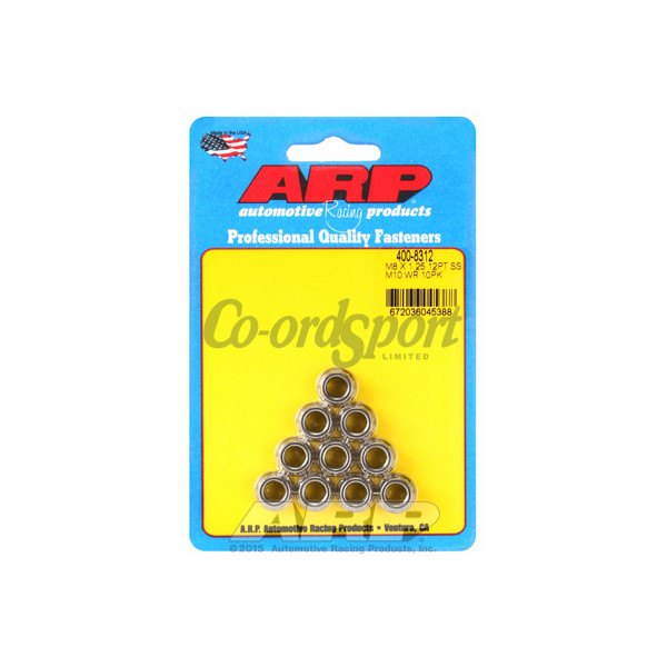 ARP M8 X 1.25 M10 wr SS 12pt nut kit image