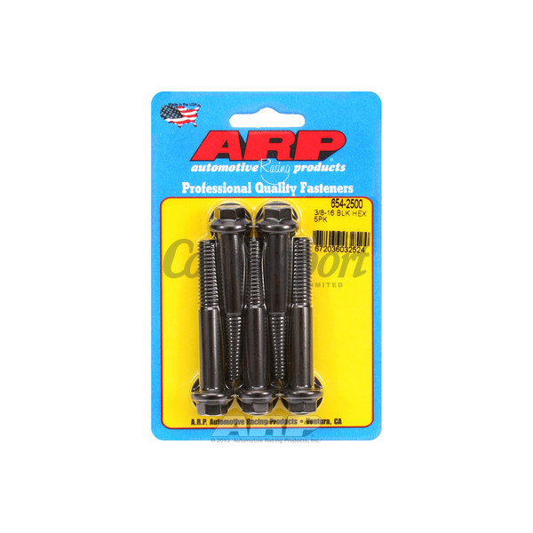 ARP 3/8-16 x 2.500 hex 7/16 wrenching black oxide bolts image