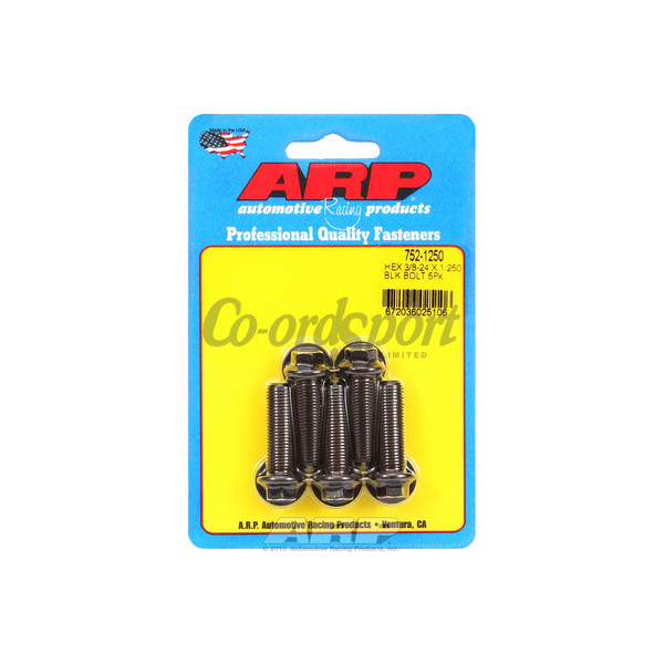 ARP 3/8-24 x 1.250 hex black oxide bolts image