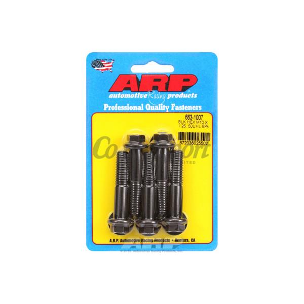 ARP M10 x 1.25 x 50 hex black oxide bolts image