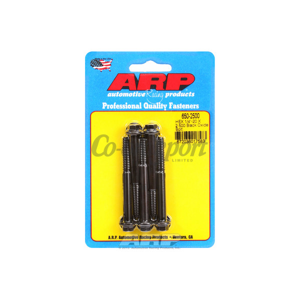 ARP 1/4-20 X 2.500 hex black oxide bolts image