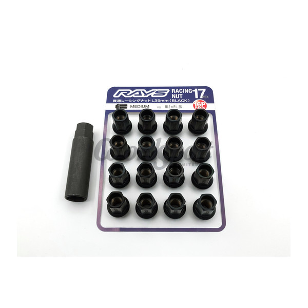 RAYS 17HEX RACING NUT L35 MED 16P 12X1.25 BK (Black) image