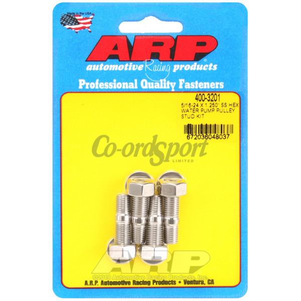 ARP 5/16-24 X 1.250 SS hex water pump pulley stud kit image