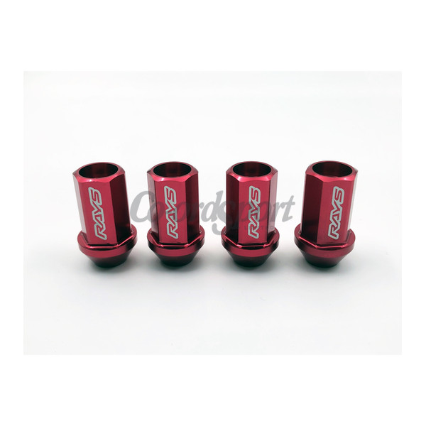 RAYS DURA NUT (4PC) STRAIGHT L42 M12x1.5 RED image