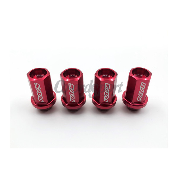 RAYS DURA NUT (4PC) STRAIGHT L42 M12x1.25 RED image