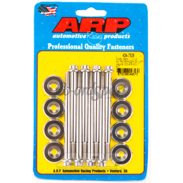 ARP SB Chevy GENIII IV/LS w/.750 spacer SS 12pt valve cover image
