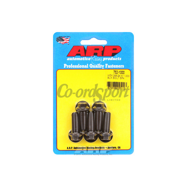 ARP 3/8-24 x 1.000 hex black oxide bolts image