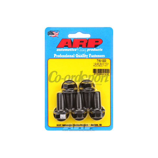 ARP 1/2-20 x 1.000 hex black oxide bolts image