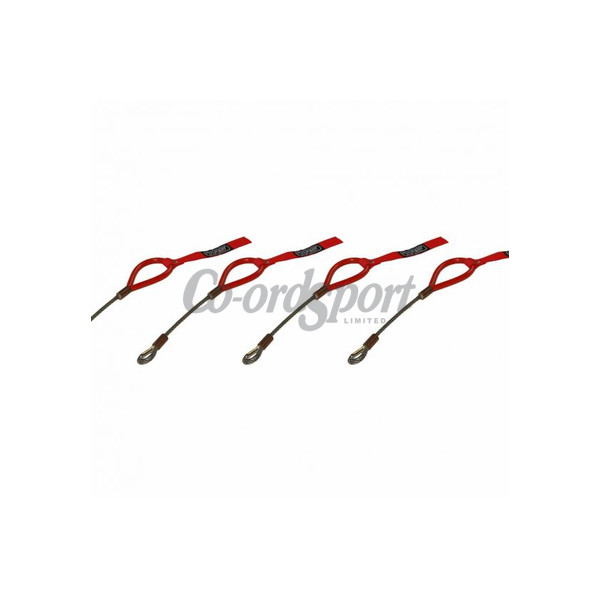 TRS Wire Tow Loop - bolt on fixed length- set of 4 in Red image