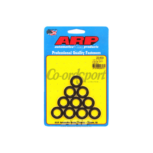 ARP 1/2 ID 7/8 OD chamfer black washers image