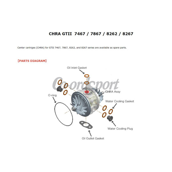 HKS GT2 8267R Turbo Center Cartridge (Chra) Gt1000+ image