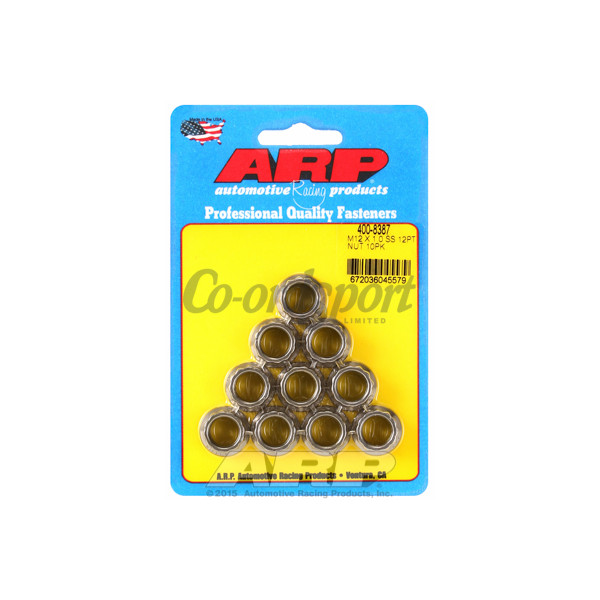 ARP M12 X 1.00 M14 wr SS 12pt nut kit image