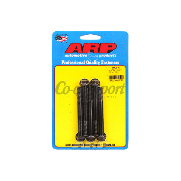 ARP M8 x 1.25 x 75 hex black oxide bolts image