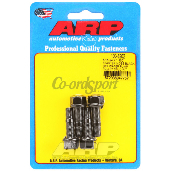 ARP 5/16-24 X 1.450 starter nose black hex water pump pulley image