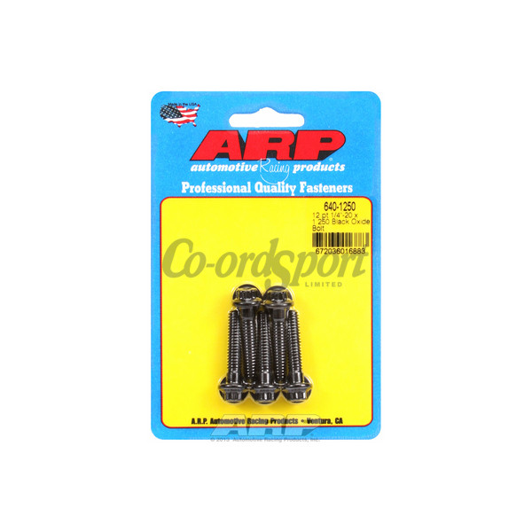 ARP 1/4-20 x 1.250 12pt black oxide bolts image